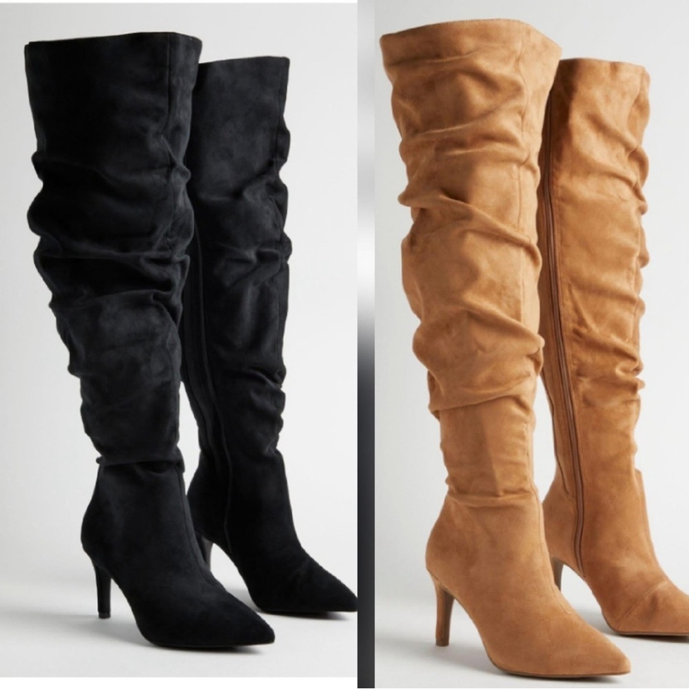 Elegant Black and Tan Women's Knee-High Boots